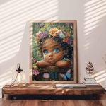 1000 Piece Afro Black Girl Jigsaw Puzzle for Adults, Tropical Forest Art