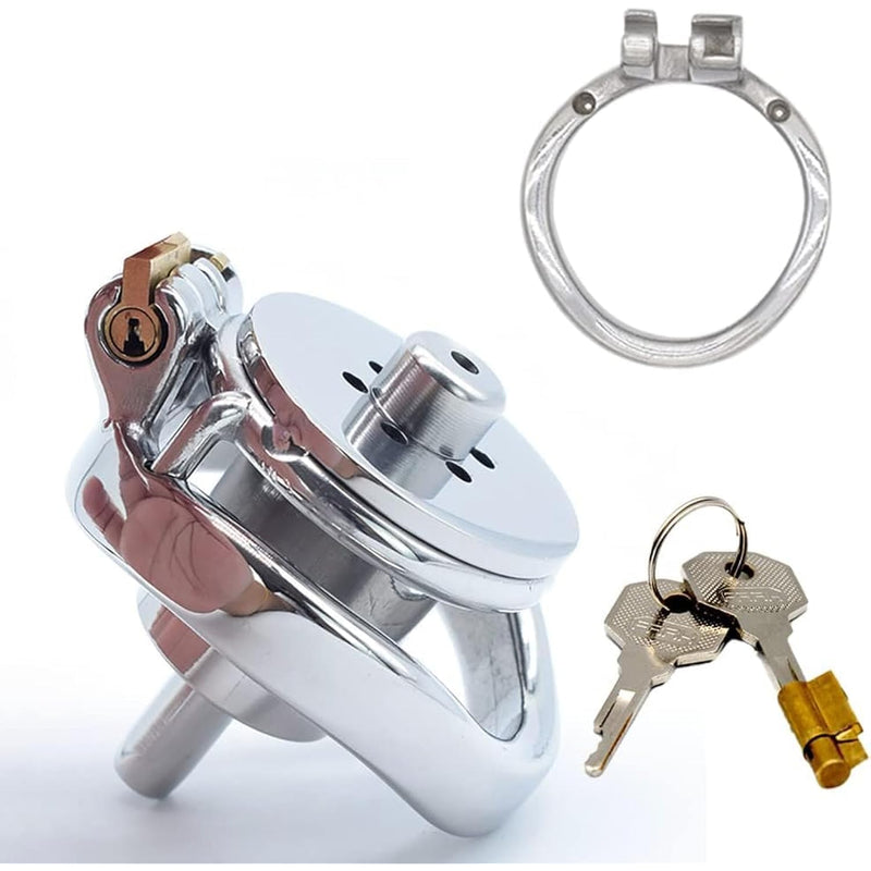 Adult Bdsm Male Masturbators Stainless Steel Urethral Plug Chastity Device 4 Arc Rings Sizes With Catheter Contrary Cock Cage Sm Penis Lock Exercise Extreme Bondage Sex Toy For Men (45Mm)