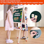 Double-Sized Blackboard Chalkboard Kids Easel with Paper Roll