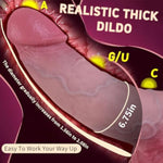 6.75" Girth Realistic Thick Dildo,Soft Skin Feel Dual-Layer Silicone Dildos, Lifelike Anal Dildos With Powerful Suction Cup, Medium Size Adult Sex Toys For Women, Men,Lesbians & Gays