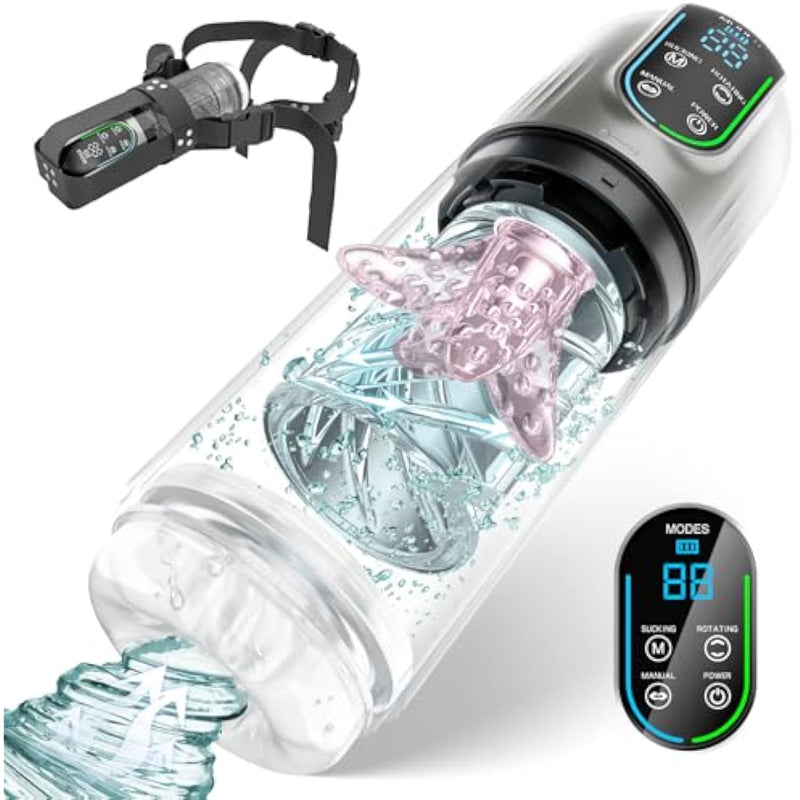 Automatic Male Masturbator Sex Toys For Men - Penis Pump Adult Sex Toys With 7 Sucking & Rotating & Licking Modes, Led Display Pocket Pussy Male Stroker, Blowjob Sex Machine Mens Sex Toy Men