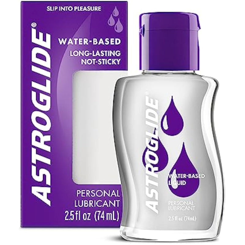 Astroglide Water Based Lube (3oz) and Liquid Personal Lubricant (2.5oz) Bundle, Ultra Gentle Gel and Long Lasting Pleasure Personal Lubes, Condom Compatible