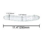11.4" Large Spiral Texture Double-Ended Glass Dildo Vivid Glans Crystal Penis G-Spot Stimulation Sex Pleasure Wand