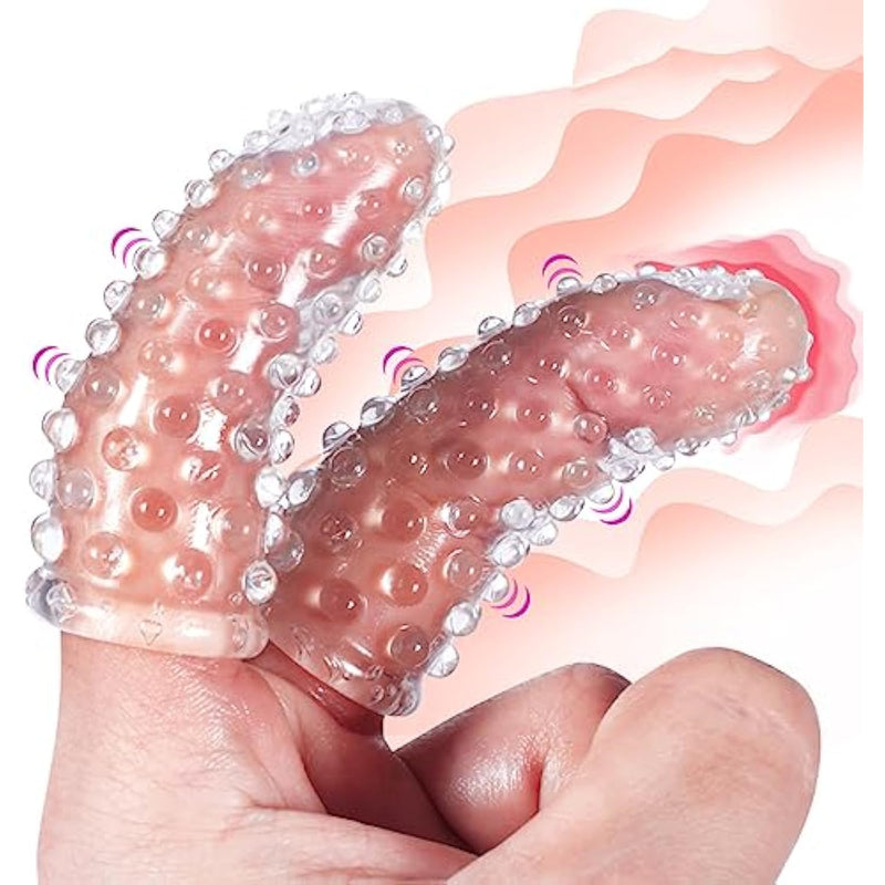 Finger Sleeves, G-Spot Clitoral Stimulator Finger Sleeve Soft Silicone Sex Toy Stimulation For Women Vaginal Anal Sex For Couples, Transparent