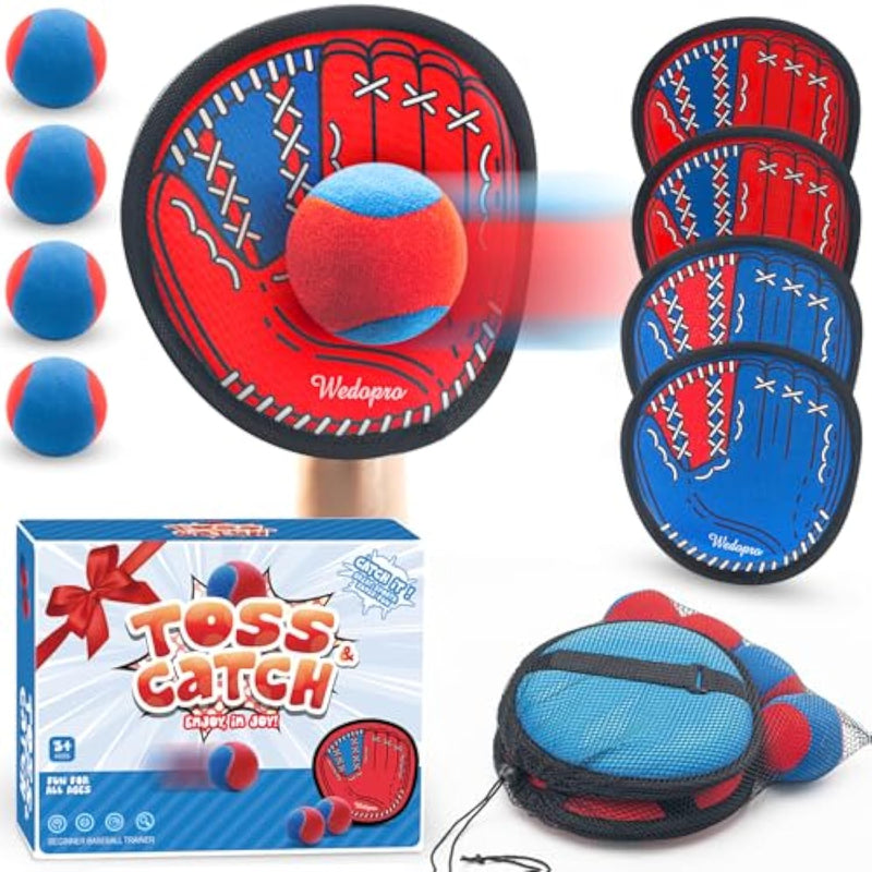 Toss And Catch Ball Game, Kids Toddler Baseball Glove & Catch Ball Toys, Kids Outdoor Games For Family, Toys For Beach Yard Outside, Birthday Christmas Gift For Ages 3 4 5 6 7 8-12 Year Old Boys Girl