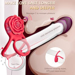 Vibrating Penis Ring Adult Male Sex Toys, Silicone Rose Penis Ring, Male Endurance Training & Female Clitoral Stimulation, 7 Patterns Adult Sex Stimulation Cock Ring Vibrator, Couple'S Play Vibrator