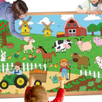 Giant Farm Animal Coloring Tablecloth, Jumbo Coloring Poster for Kids & Parties