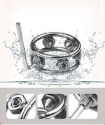 Stainless Steel Cock Ring Penis Ring with 6 Spikes Metal Glans Ring Screw Chastity Device Harder Stronger Erection Delay Enhancing Loop Ring SM Sex Toy for Men
