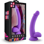 Ruse D Thang, 7.75" Platinum Cured Purio Silicone Dildo, Satin Smooth Ultrasilk 1.25" Shaft, Strap-On Compatible, Suction Cup Base For Hands-Free Play, Adult Toy For Women - Purple