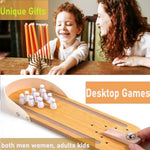 Stocking Stuffers For Men And Adults,Teens - Wooden Mini Bowling Set - Stress-Relieving Desk Toys, Funny Birthday Gag Gifts For All (Men, Women) And Elephant Gifts