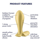 Intensity Plug Vibrator Sex Toy | Adult Toys For Women | Butt Plug In Vibrator | Vibrating Sexual Pleasure Device | Stimulation Vibrators | Unisex Sextoy (Gold)