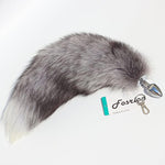 Versatile Tail Stainless Steel Fox Tail: Sensual Anal Plug & Stylish Keychain (Small Plug, Blue)