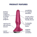 Plug-Ilicious 2 Connect App: Waterproof Plug Vibrator with Rechargeable Battery and Skin-Friendly Silicone
