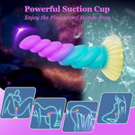 Fantasy Dildo Monster Dildo,6 Inch Suction Cup Dildos For Prostate & G Spot,Pink & Blue Soft Curved Dildos With Ribbed,Unicorn Silicone Realistic Dildos Anal Sex Toy For Men Women Couples (6.69 In)
