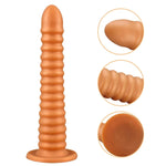 Silicone Anal Plug & Butt Plugs Training Stimulation For Beginners Advanced Users With Strong Suction Cup, Women Men Masturbation Anal Training Expansion Sex Toys(Thread Design) (Large)