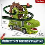 Dinosaur Truck Toy For Kids Ages 3 4 5 6 7 8, 3-In-1 Dinosaur Truck, 3 Sliding Little Dinos On Tracks , & Glow In Dark Mode. Includes Obstacle Detection For Continuous Play And Endless Adventure.