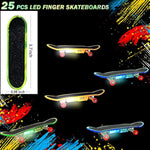 Mini Finger Skateboards For Kids Set Of 25, Light Up Mini Finger Toys Led Fingerboard Hand Skateboard For Creative Fingertips Movement Sports Finger Skater