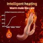 Realistic Fantasy Dildos Heated Vibrator,Clitoral Stimulator 10 Vibration Modes For Hands-Free Play Massage Clitoral Nipple Plugs, Liquid Silicone G Spot Realistic Dildo Adult Toys For Women Men