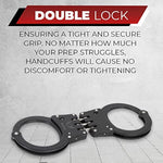 Professional Grade Steel Hinged Handcuffs – Double Locking Tactical Handcuff With 2 Keys – Extra Sturdy, Used By Various Law Enforcement & Police Departments Worldwide