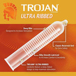 Trojan Stimulations Ultra Ribbed 12 Count and Her Pleasure Sensations Spermicidal Lubricated Condoms 12 Count Bundle