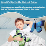 Butterfly Stuffed Animal Plush Blue Kawaii Butterfly Pillow Toy Gift,16×12 Inch