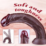 2.3" Diameter Extra Thick Silicone Realistic Black Dildo For Women Men Gay, 12 Inch Long Anal G-Spot Dildo With Suction Cup, Extra Wide Huge Girthy Giant Massive Real Dildos Strap On Sex Toy For Adult