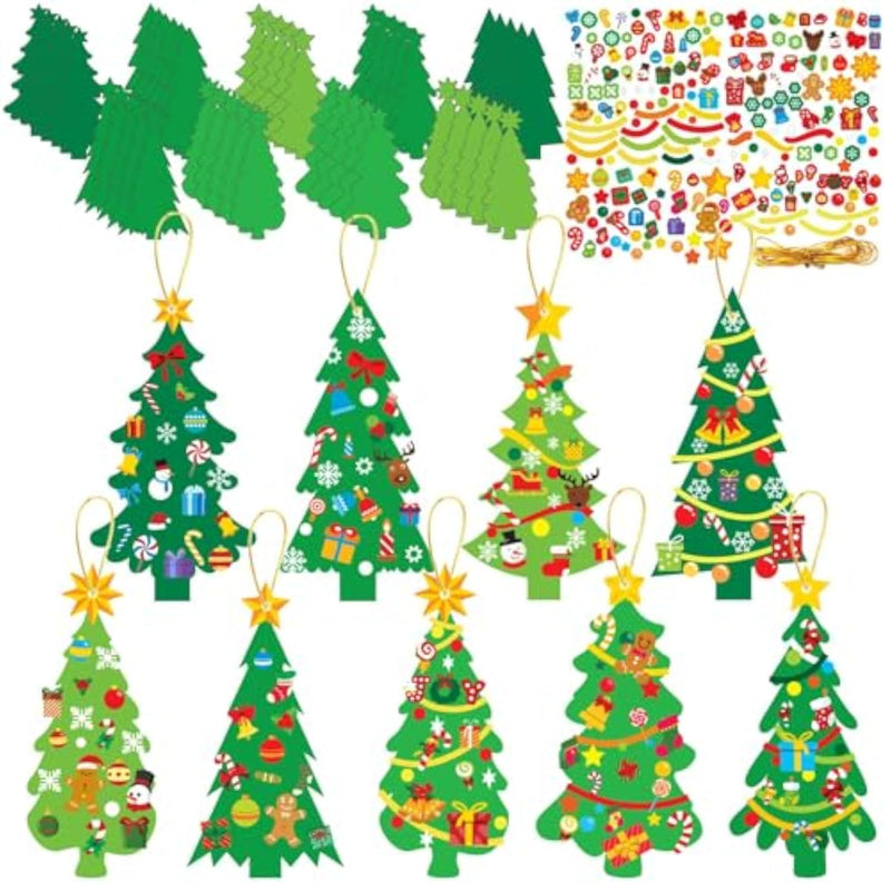 945 Pcs DIY Christmas Tree Craft Kit for Kids with Stickers & Holiday Decorations