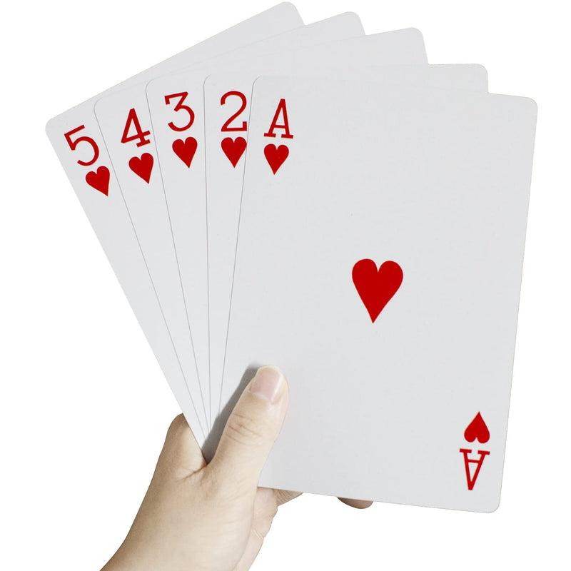 Jumbo Giant Playing Card Deck - 5x7 Inch Large Poker for Seniors Super Big