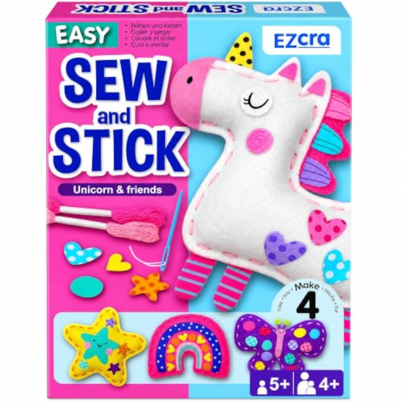 Unicorn Sewing Kit for Kids Ages 4-8, 4 Beginner Projects with Instructions