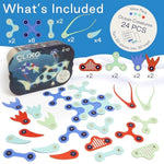 Ocean Creatures Pack - Glow-In-The-Dark Magnetic Building Toy - 24 Flexible Magnet Pieces For Underwater Adventure. Imaginative Stem Toy. Screen Free Kids Gift & Travel. Ages 6+ [New]