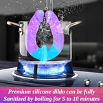 14 * 1.3 Inch Double Ended Fantasy Small Dildo With Suction Cup, 2 * 7 Inch Silicone Realistic Double Sided Head Dildos For Beginners, Thin Slim G-Spot Anal Dildo Pink Blue Adult Sex Toy For Women Men