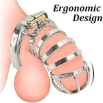 Male Chastity Cage Device Stainless Steel Cock Cage With 1.97 Inch Size Ring & Invisible Lock, Penis Cage Sex Toys For Men Penis Exercise And Abstinence