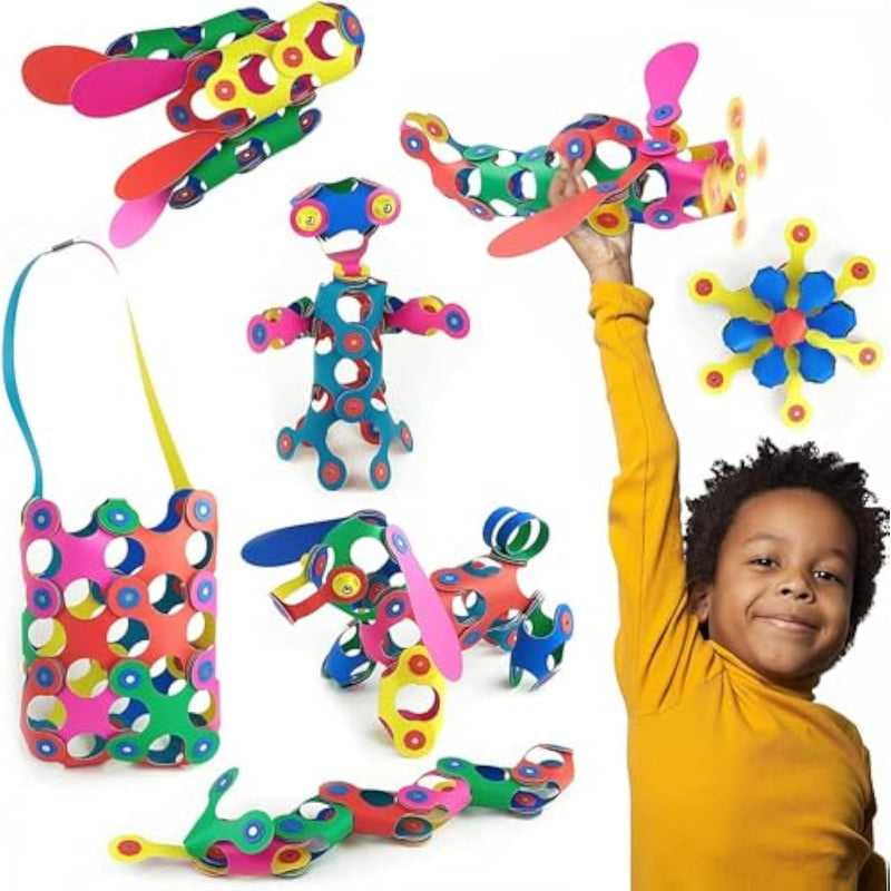 Rainbow 42 Piece Pack. Flexible Imagination Boosting Magnetic Building Toy. Modular Designs For Hours Of Stem Play. Kids Basket Stuffer Gift. Multi-Sensory Magnet Toy, Travel Friendly. Ages 4-99