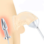 Enema Cleaning Metal Hollow Anal Plug Penis Restraint Sleeve White Transparent Soft Chastity Lock Male Masturbation Device Sm Adult Sex Toy