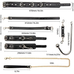 Sex Bondage Bdsm Kit With Anal Hook And Ball, 3-In-1 Adjustable Collar Binding Leather Binding Set Binding Set, Including Anal Hook, Traction Chain Handcuffs, Chain Binding Band Neutral Sm Sex Toys