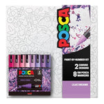 Lilac Dream Paint-by-Number Canvas Kit with 8 Paint Markers