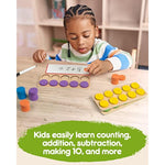 Wooden Ten-Frame Set Math Manipulatives For Kindergarten Elementary 1St 2Nd Grade Homeschooling, Addition And Subtraction Montessori Math Games For Chirldren, Counters Toys For Kids Ages 3-8