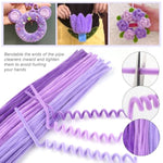 300pcs Long Purple Pipe Cleaners Wire and Fiber Chenille Stems