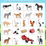Farm Animal Figures Toys For Kids Toddlers, 22Pcs Farm Figurines Playset Includes Farmer Tractor Figures, Realistic Barn Toy Pretend Play Set For Boys Girls 3-12 Years Old