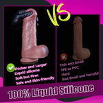 2.38'' Diameter Thick Huge Realistic Dildo,Double Layer Liquid Silicone Dildo With Strong Suction Cup,Lifelike Fake Penis Adult Sex Toy For G-Spot Stimulation Orgasm.
