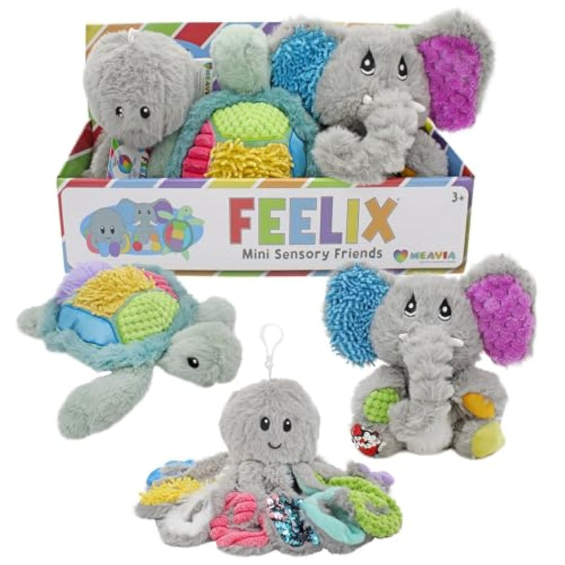 Sensory Plush Gift Set (Set Of 3); Mini Friends, Octopus, Elephant, And Turtle Stuffed Toys