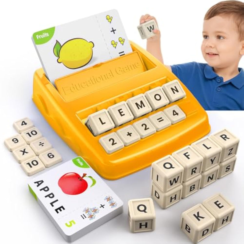 Educational Toys For Kids Ages 3-8, Matching Letter Spelling Game Abc Math Learning, Xmas Birthday Party Gifts For 3 4 5 6 7 8 Year Olds Boys And Girls Yellow