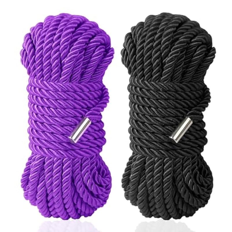 Bdsm Shibari Sex Bondage Restraint Rope - Soft Tie-Ups For Women, Long Restraining Multipurpose Sex Restraints, Adult Sex Toys For Women, Men & Couples (Black Purple)