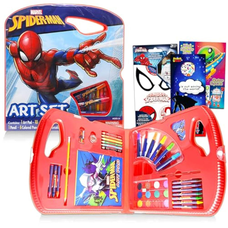 Marvel Spider-Man 40 Pc Art Set for Kids with Coloring Tools, Stickers & Art Pad