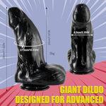 3.35" Diameter Huge Thick Dildo - 11 Inch Extra Wide Realistic Uncut Dildo With Strong Suction Cup For Hands-Free,Black