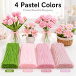 400 Pcs Pipe Cleaner Flower Kit, 8mm Chenille Stems for DIY Crafts
