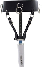 Adjustable Leather Strap-On Harness – Secure Waistband Tie for Vibrators & Wands