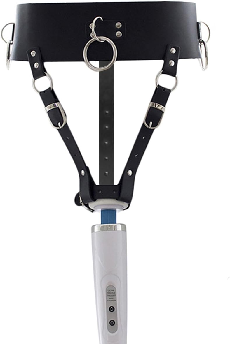 Adjustable Leather Strap-On Harness – Secure Waistband Tie for Vibrators & Wands