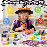 Halloween Air Dry Clay Kit for Kids, 12 Colors with Tools & Tutorials
