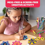 Poke-In Craft Flower Crowns, Poke Art for Kids Ages 4-8, Punch Tufting Kit for Mess-Free Fun